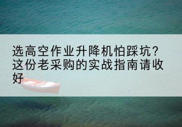 尚志高空作业升降机厂家推荐-选高空作业升降机怕踩坑？这份老采购的实战指南请收好